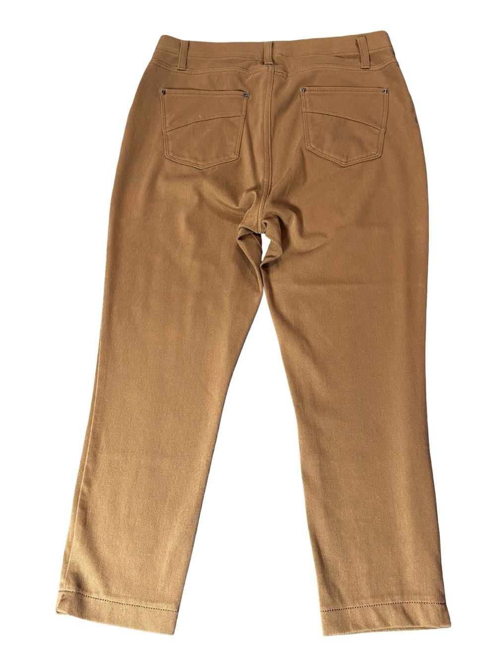 Time and Tru Brown Pull-On Stretch Capri Pants L 12-14 Cotton Blend - Picture 3 of 9